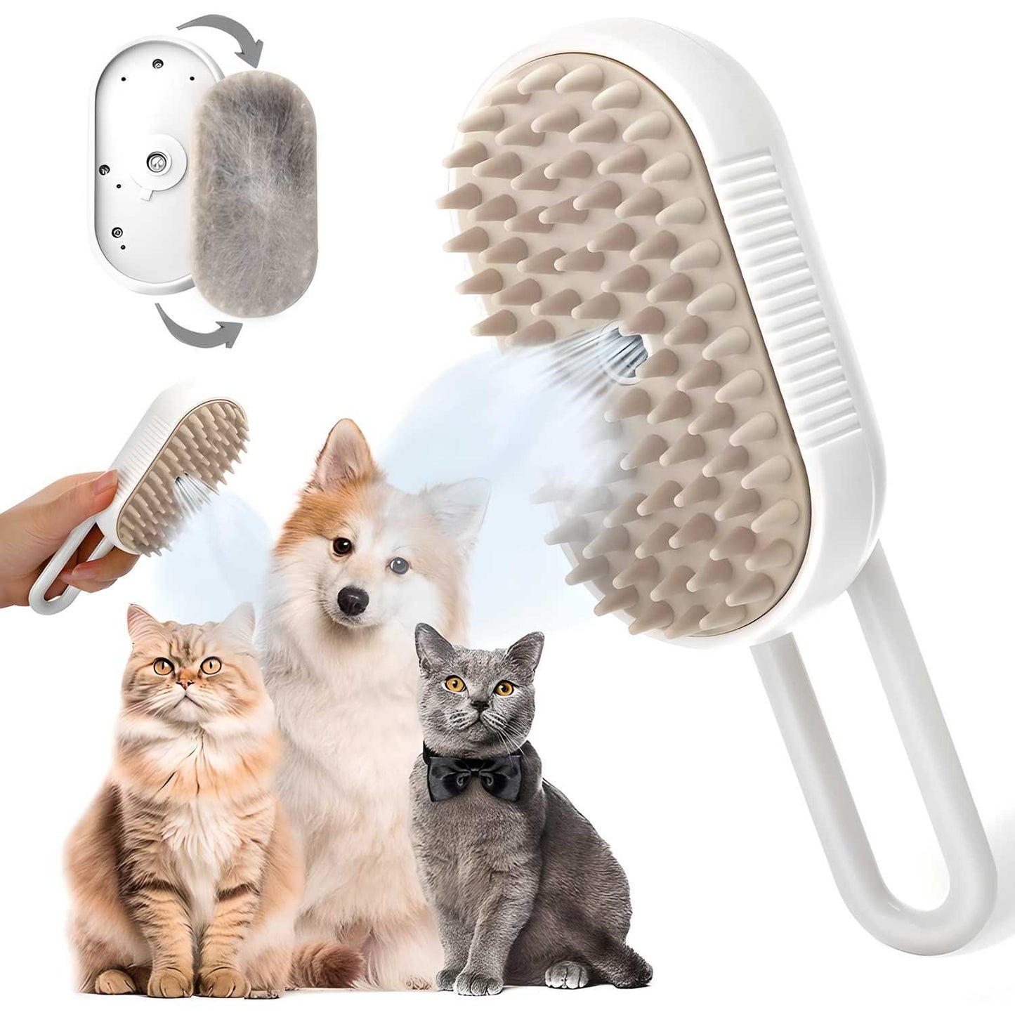 Steam Brush for Dogs and Cats Combo: Pack of 1 Petspalz