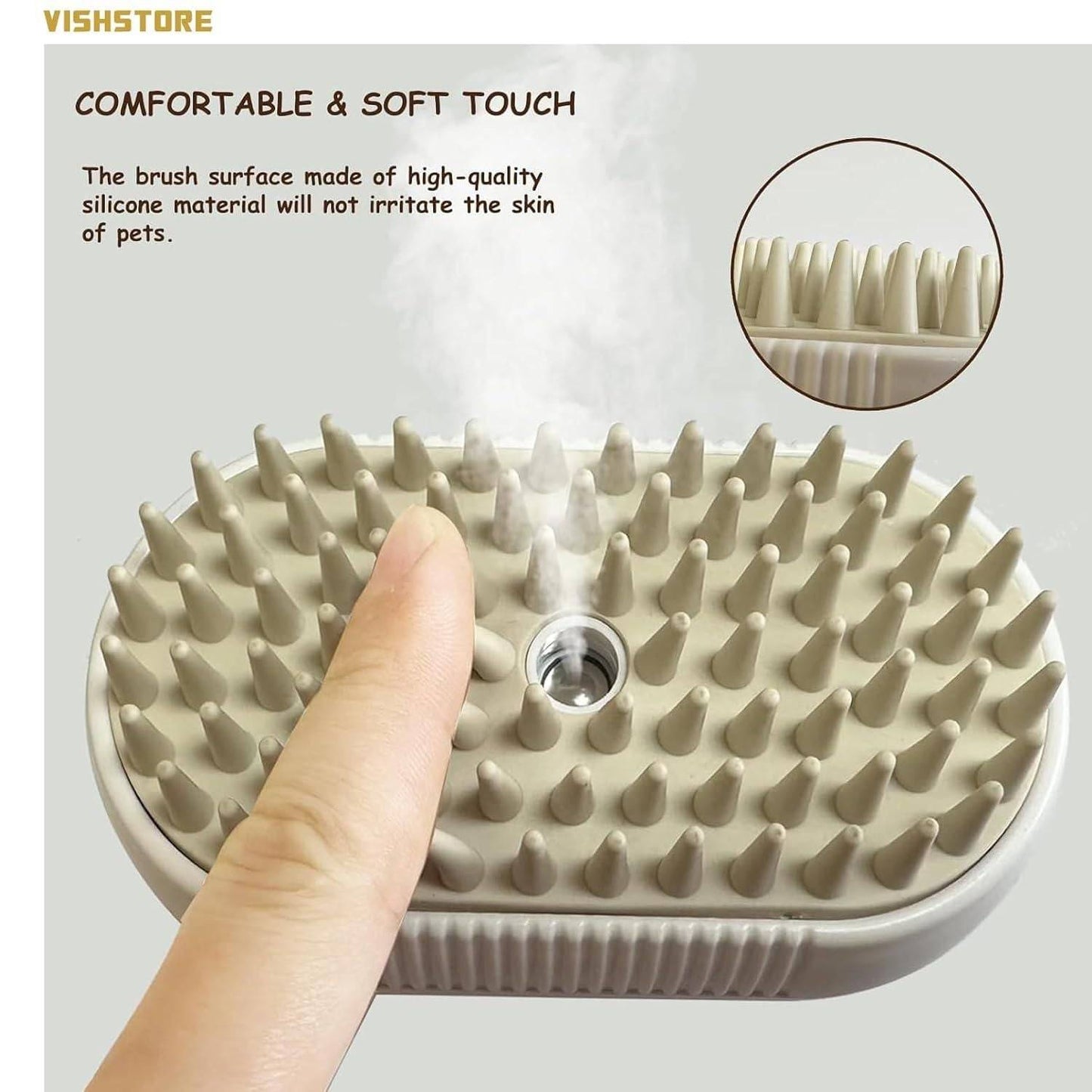 Steam Brush for Dogs and Cats Combo: Pack of 1 Petspalz