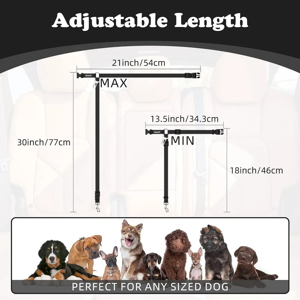  3-in-1 Dog Car Seat Belt, Short Leash & Pet Harness | Adjustable, Safe Petspalz