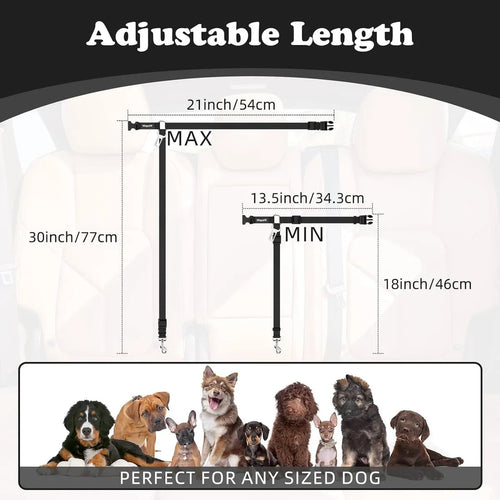  3-in-1 Dog Car Seat Belt, Short Leash & Pet Harness | Adjustable, Safe Petspalz