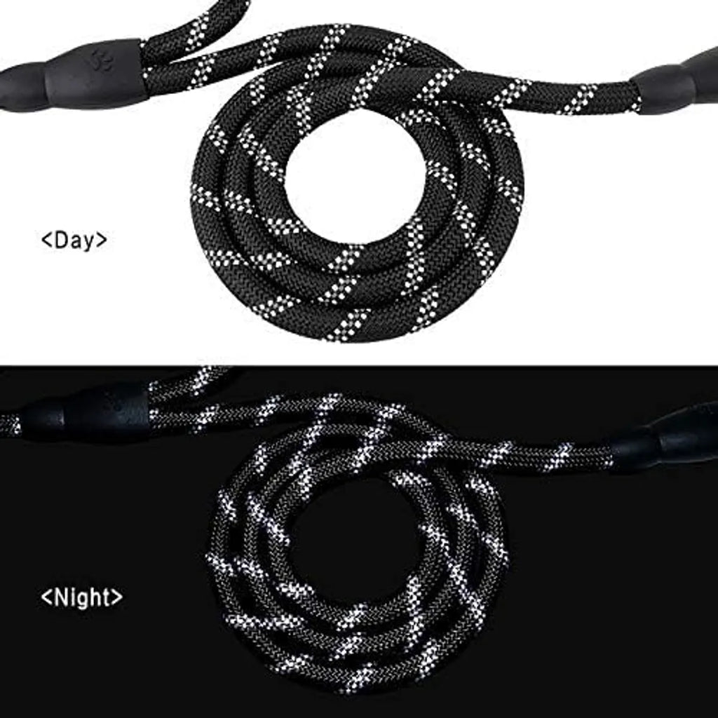  Black 5Ft Strong Dog Leash – Padded Handle & Reflective Threads Petspalz