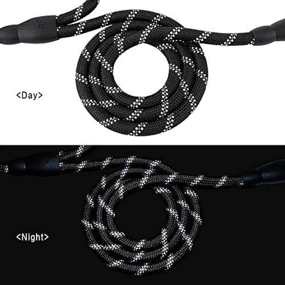  Black 5Ft Strong Dog Leash – Padded Handle & Reflective Threads Petspalz