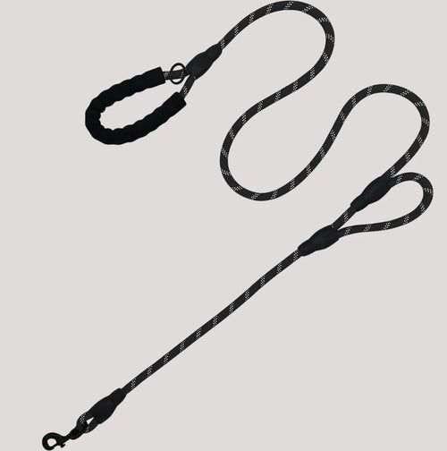  Black 5Ft Strong Dog Leash – Padded Handle & Reflective Threads Petspalz
