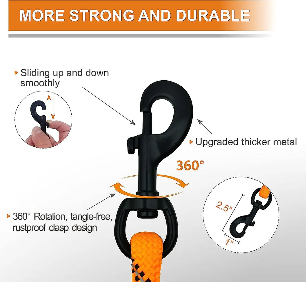  Black 5Ft Strong Dog Leash – Padded Handle & Reflective Threads Petspalz