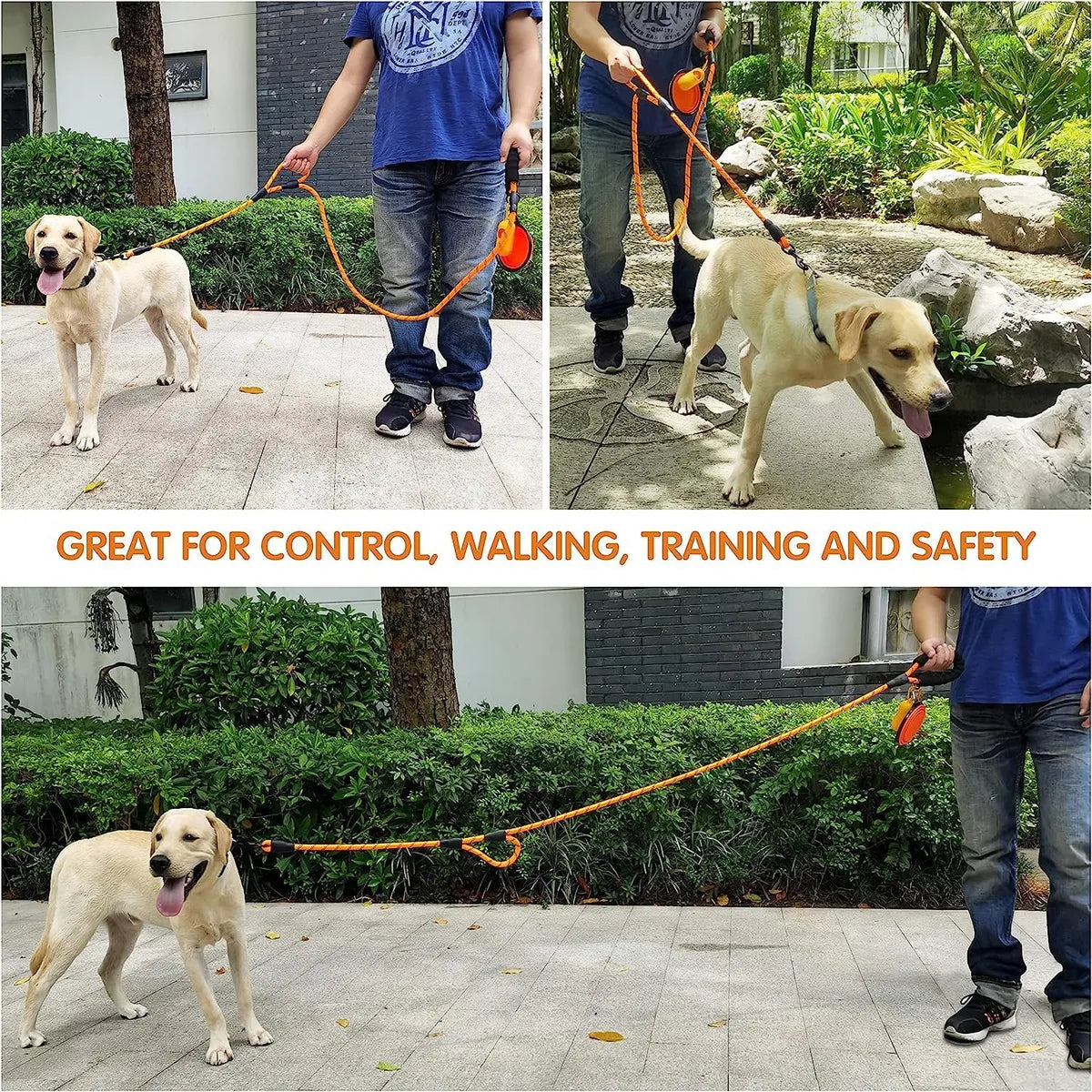  Black 5Ft Strong Dog Leash – Padded Handle & Reflective Threads Petspalz