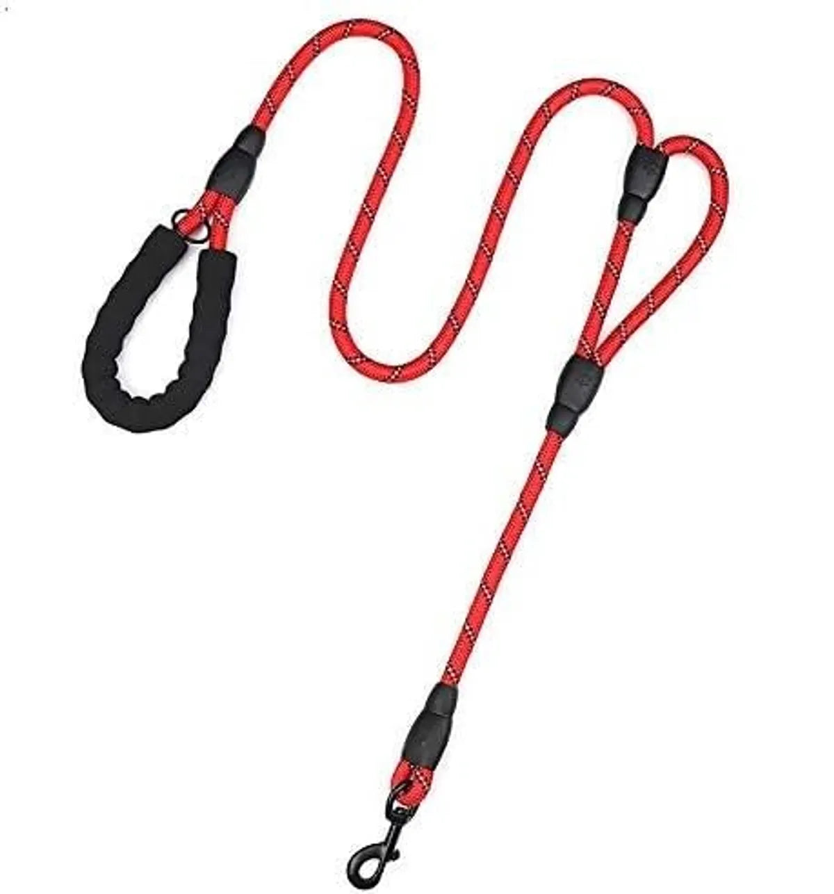  Black 5Ft Strong Dog Leash – Padded Handle & Reflective Threads Petspalz