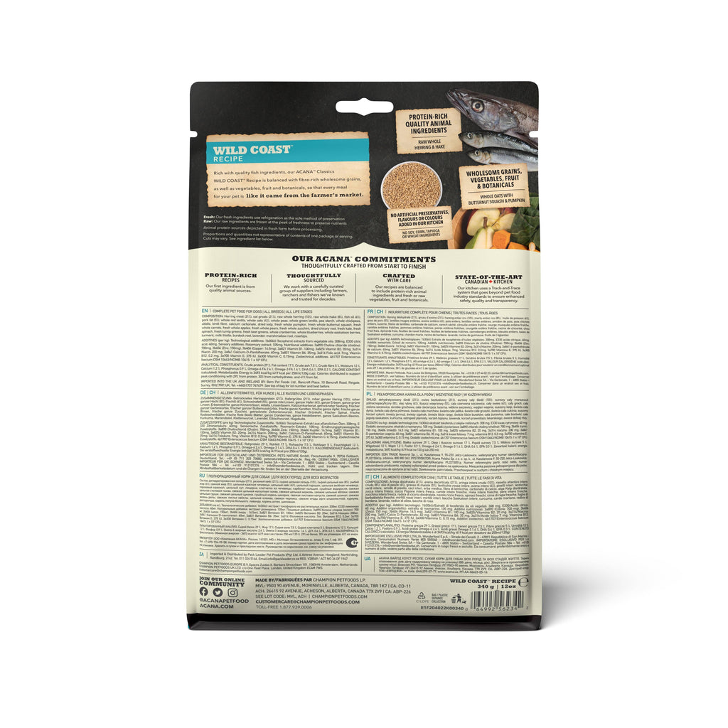  Acana Classics Wild Coast Dry Dog Food : Premium Dog Food Petspalz