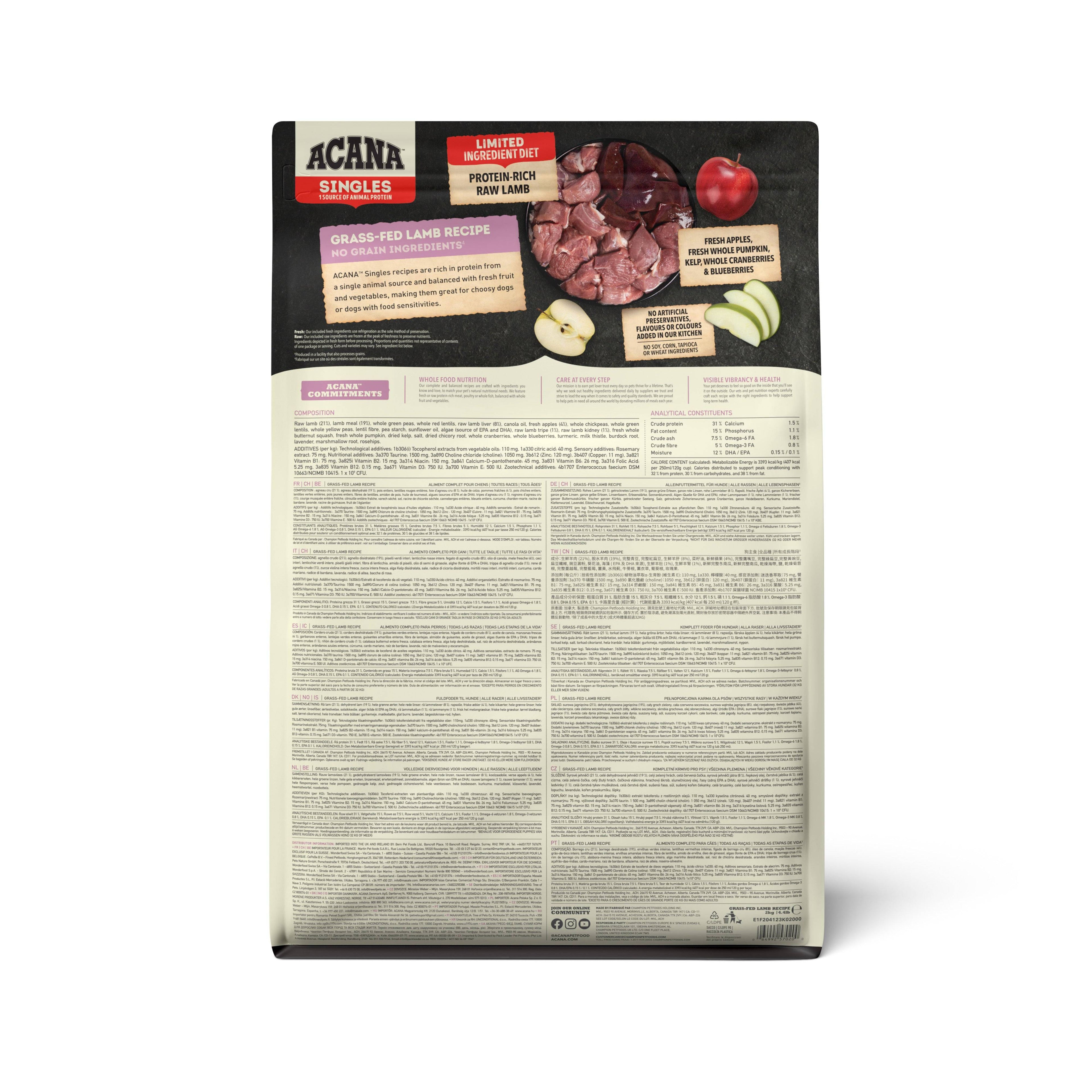  Acana Grass-Fed Lamb Dry Dog Food Limited Ingredient Diet Recipes Petspalz