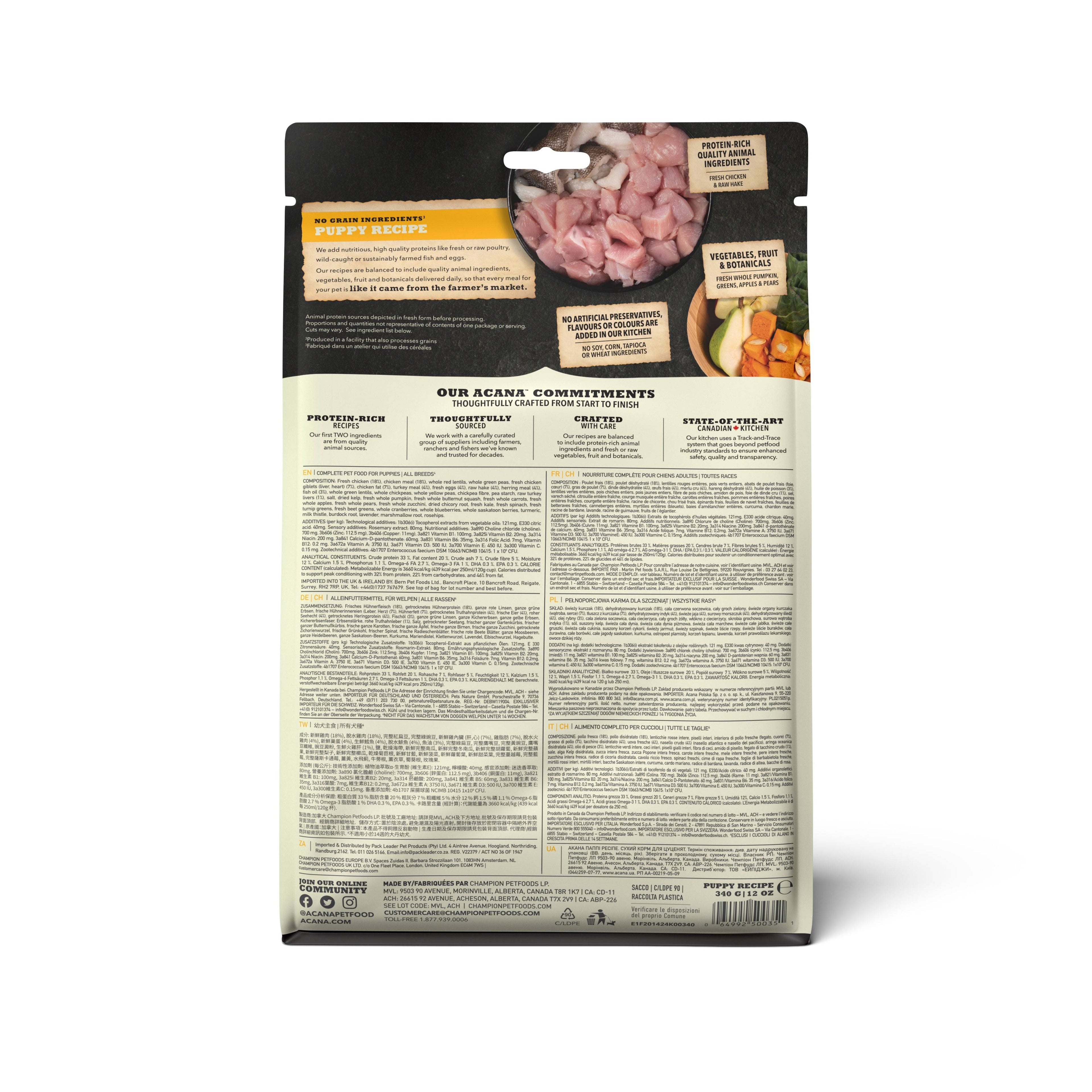  Acana Puppy Dry Dog Food Recipe crafted for growing puppies Petspalz