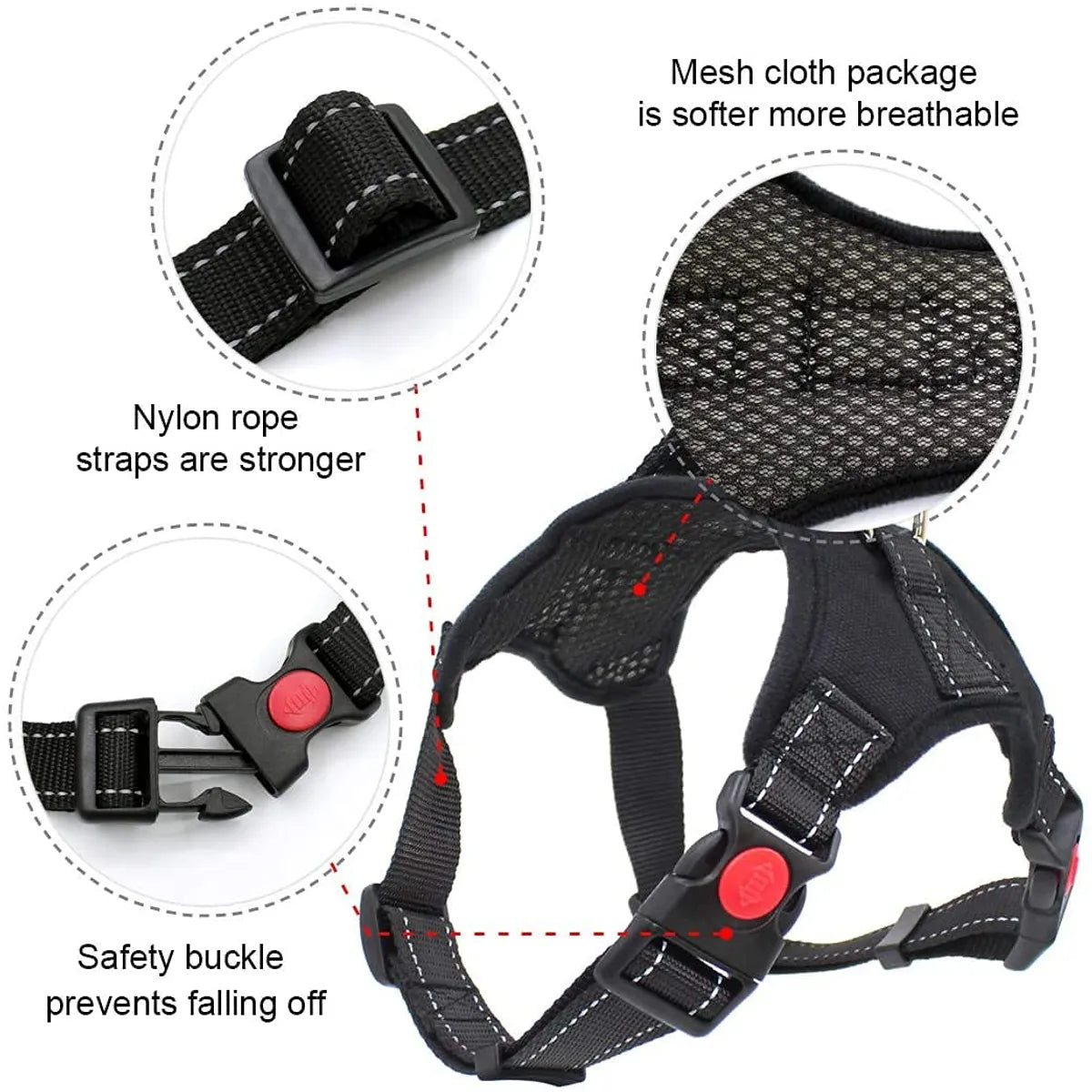  Black Cats No Pull Dog Harness with Handle – Petspalz Petspalz