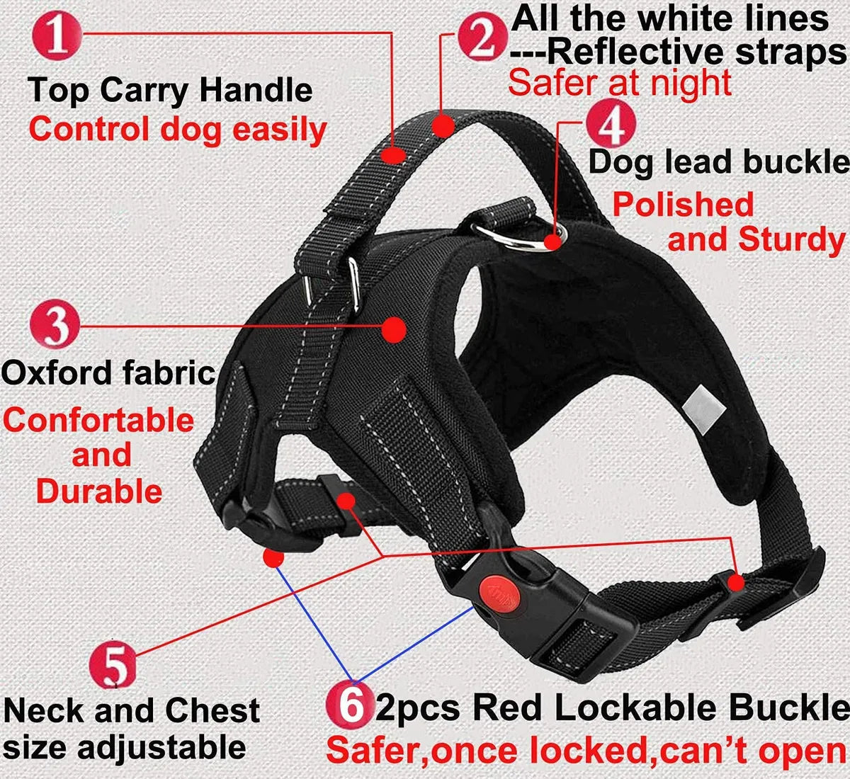  Black Cats No Pull Dog Harness with Handle – Petspalz Petspalz