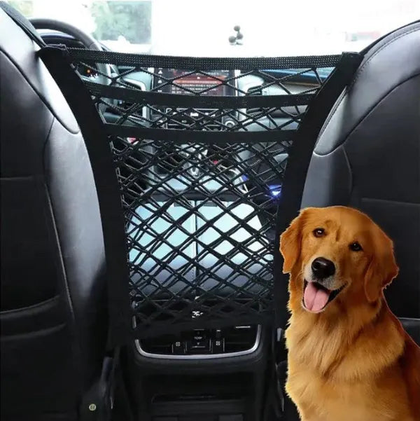  Black Dog Car Guard – 3-Layer Mesh Organizer | Pet Safety Barrier Petspalz