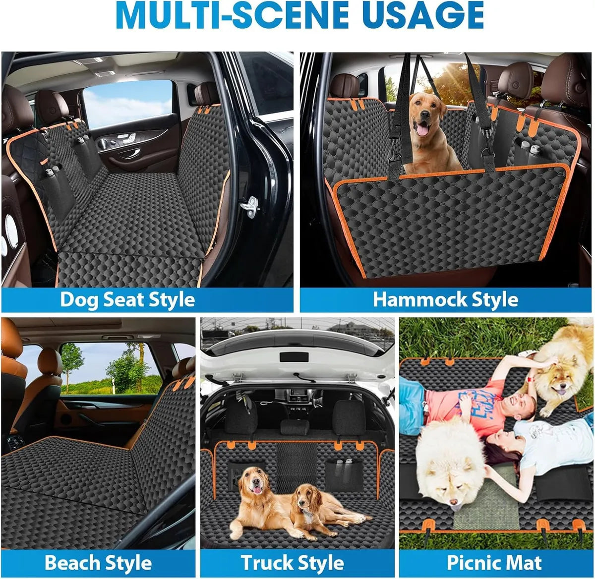  Dog Car Seat Extender with Mesh Window – Waterproof Backseat Protector Petspalz