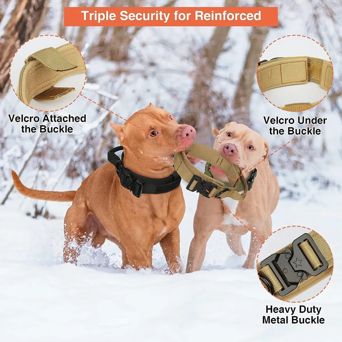  Brown Tactical Dog Collar – Adjustable Military Collar Petspalz