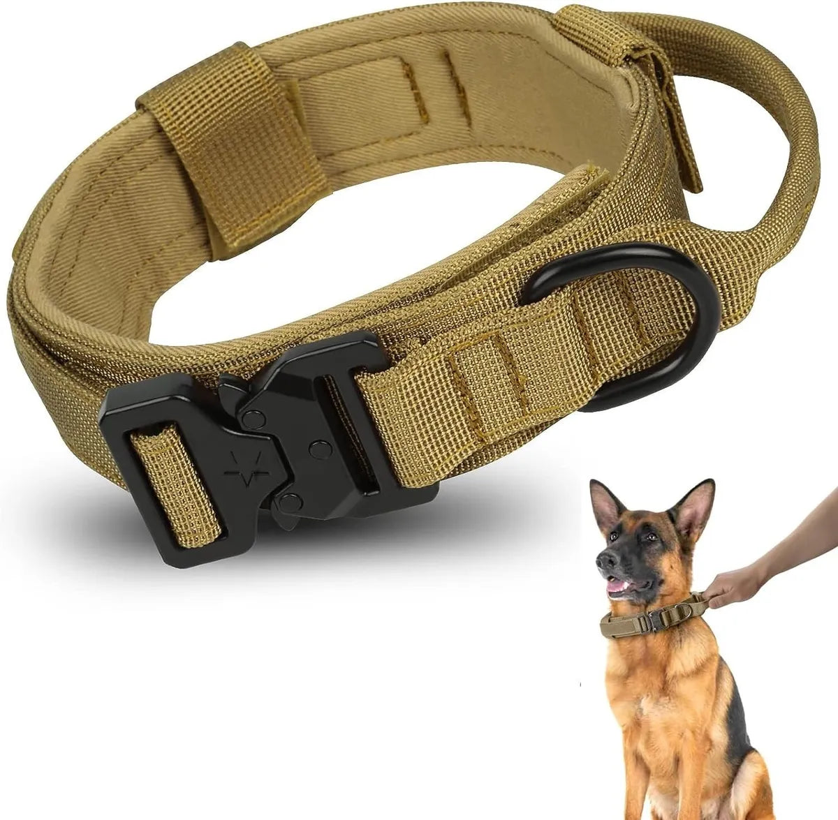  Brown Tactical Dog Collar – Adjustable Military Collar Petspalz