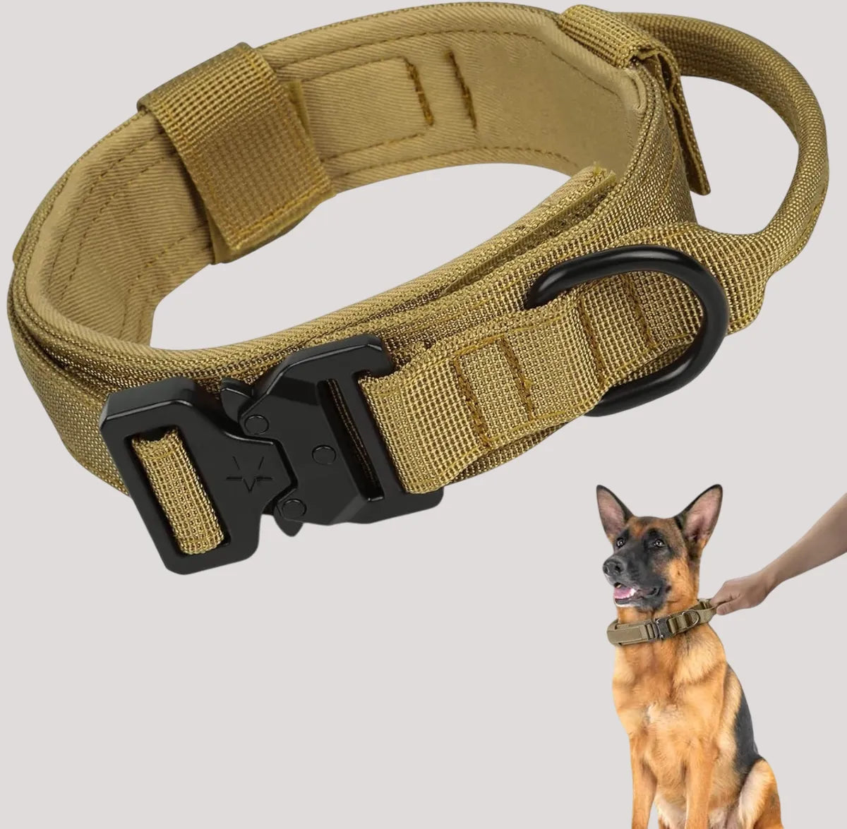  Brown Tactical Dog Collar – Adjustable Military Collar Petspalz