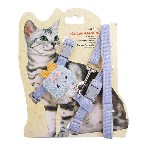 Adjustable Cat Harness & Leash Set – Smart Pet | Safe & Cute Walks Petspalz