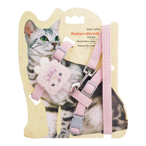 Adjustable Cat Harness & Leash Set – Smart Pet | Safe & Cute Walks Petspalz