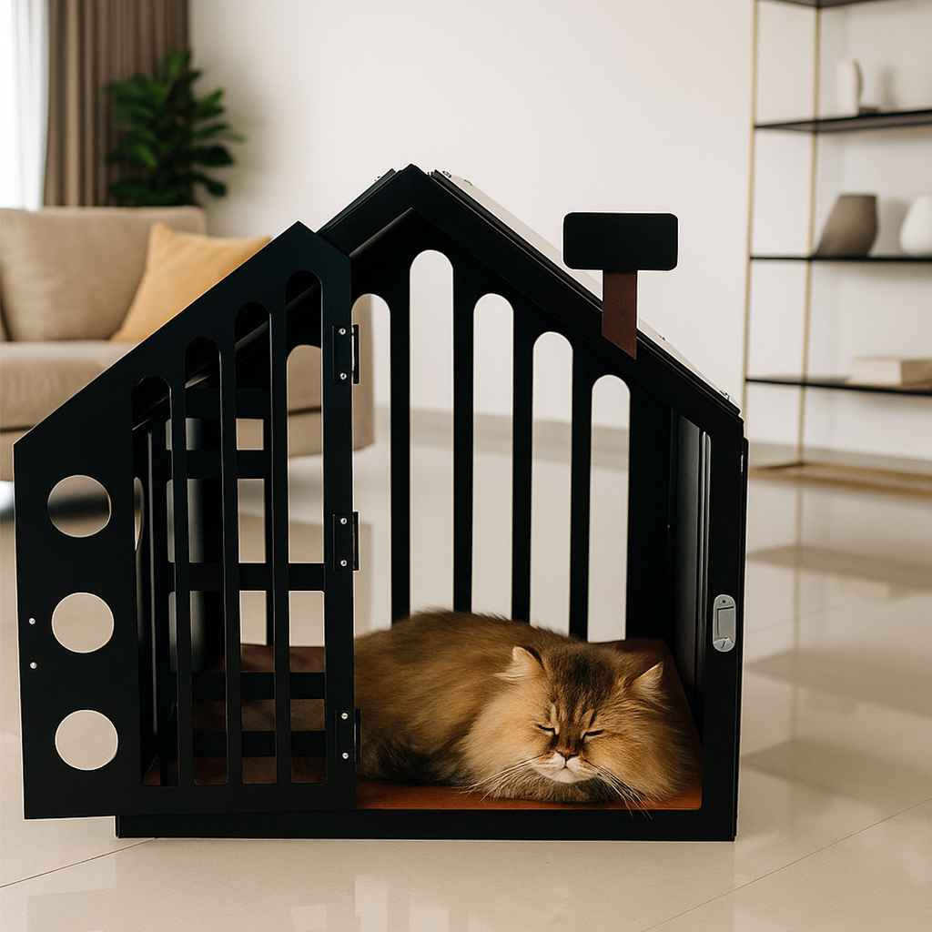 ClawDen metal cat house with foam cushion