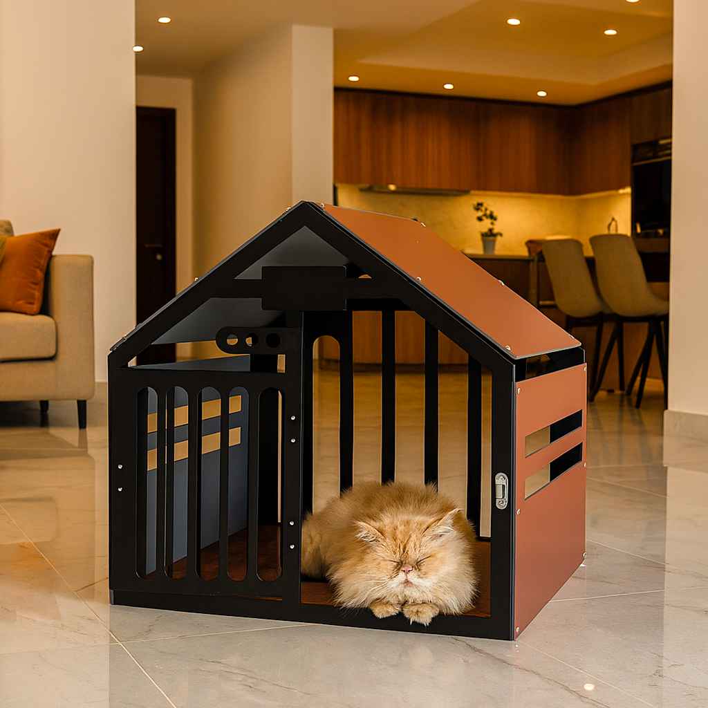 Urban villa metal cat house with cushion