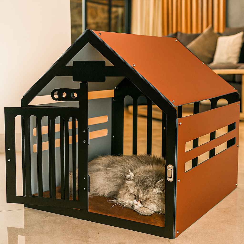 Modern washable cat house for indoor outdoor use