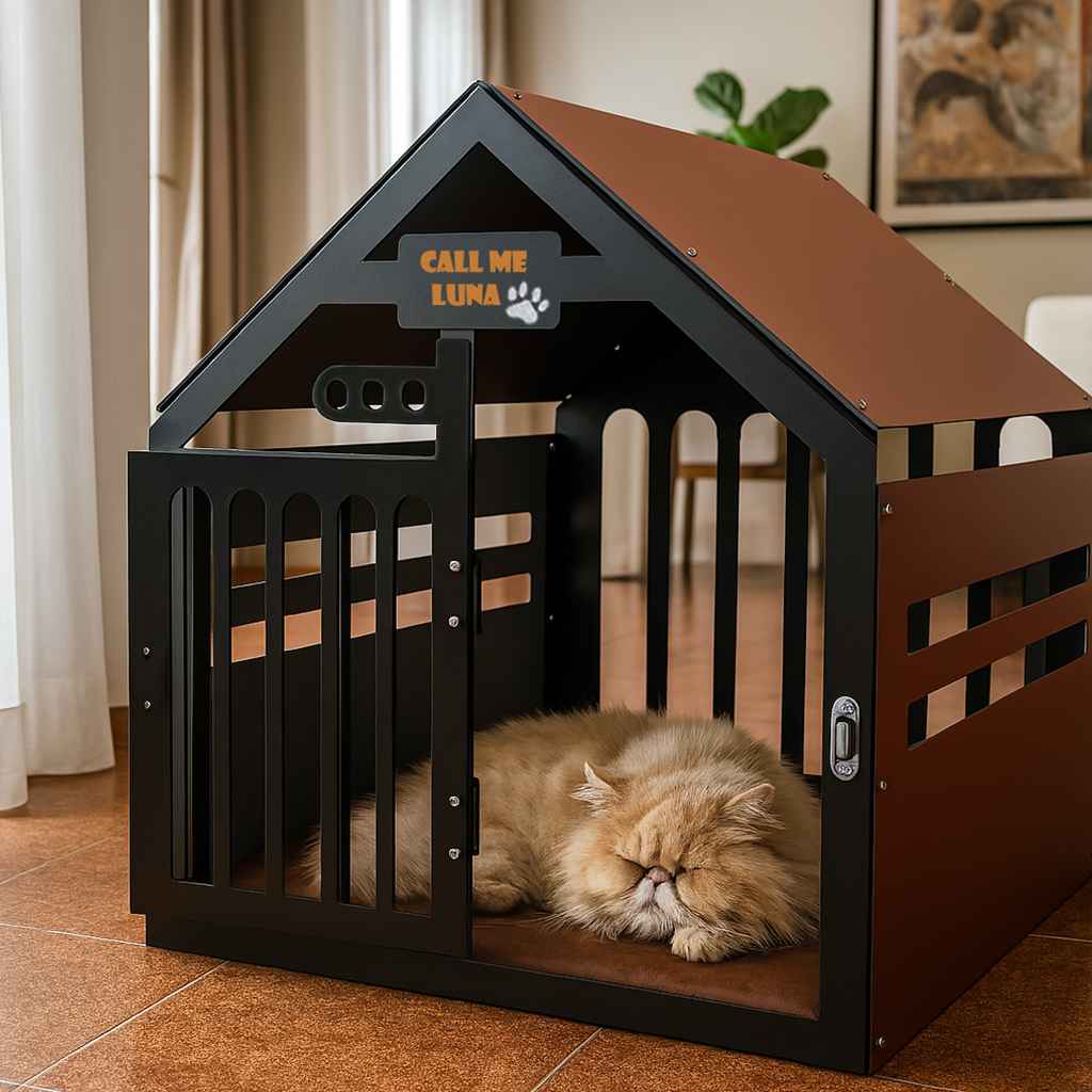 Urban villa metal cat house with cushion