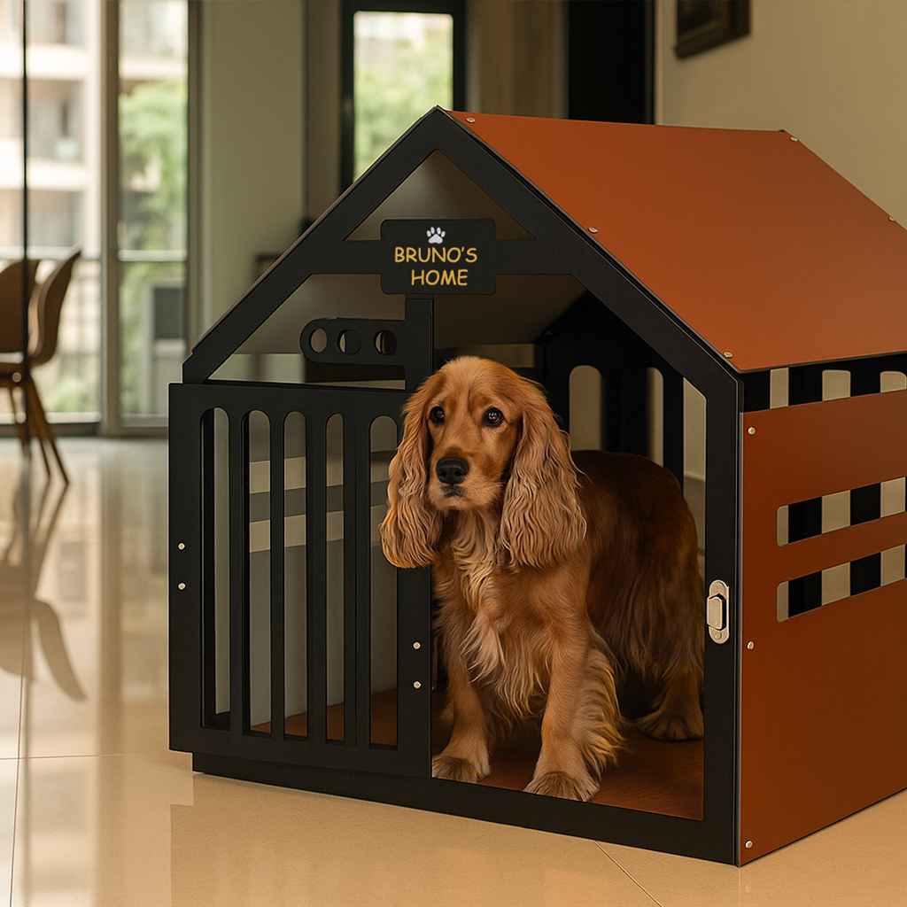 Modern villa style dog kennel for indoor outdoor use
