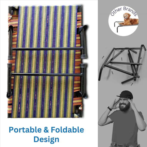 Folding Elevated Cat & Dog Bed | Breathable Cooling Pet Bed with Waterproof Mesh