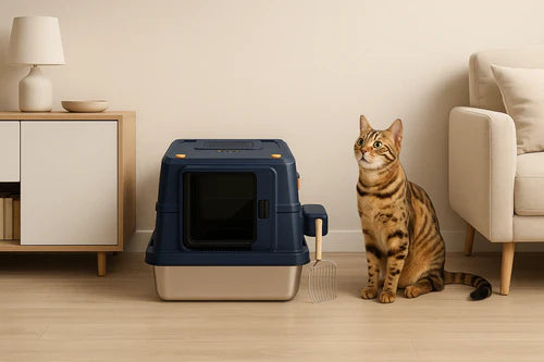  Covered Stainless Steel Cat Litter Box Petspalz
