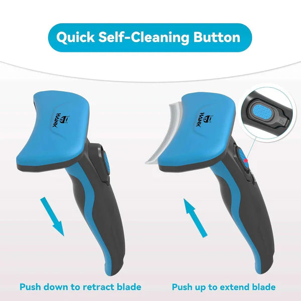  Curved Self-Cleaning Deshedder Brush for Dogs & Cats Petspalz