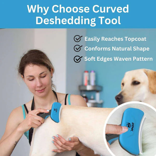  Curved Self-Cleaning Deshedder Brush for Dogs & Cats Petspalz