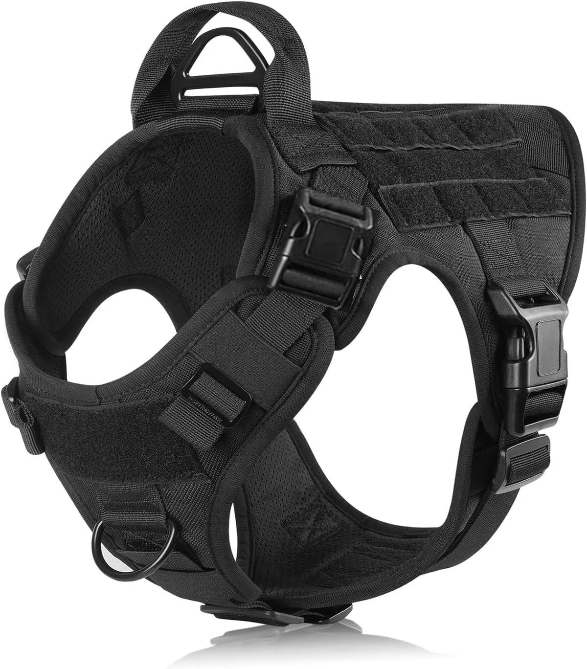  Customized Pet Name Tactical No-Pull Dog Harness with Rope Leash Petspalz