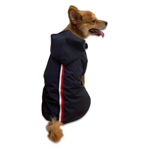  Reflective Dog Raincoat | Navy Blue, Red & Black Waterproof Pet Jacket Petspalz