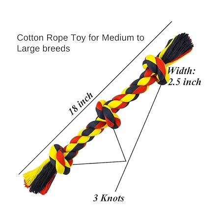  Durable Triple Knot Rope Toy for Dogs Petspalz