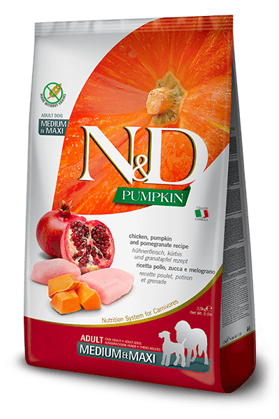  Farmina N&D Pumpkin Chicken & Pomegranate Adult Dog Food Medium & Maxi Petspalz