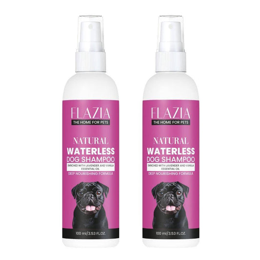  Flazia Pets Natural Waterless Dog Shampoo 100 ml (Pack of 2)  Petspalz