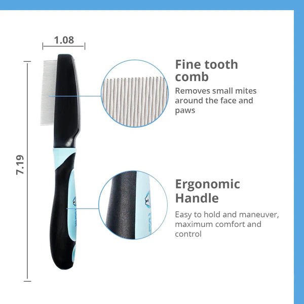  Flea Comb for Pets | Stainless Steel Anti-Flea Grooming Tool Petspalz