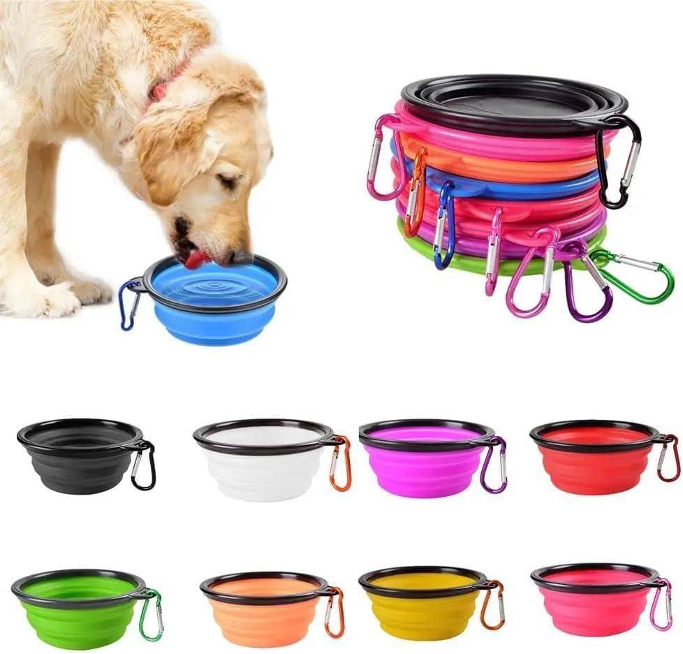  Foldable collapsible silicone pet bowl  for Travel  Petspalz