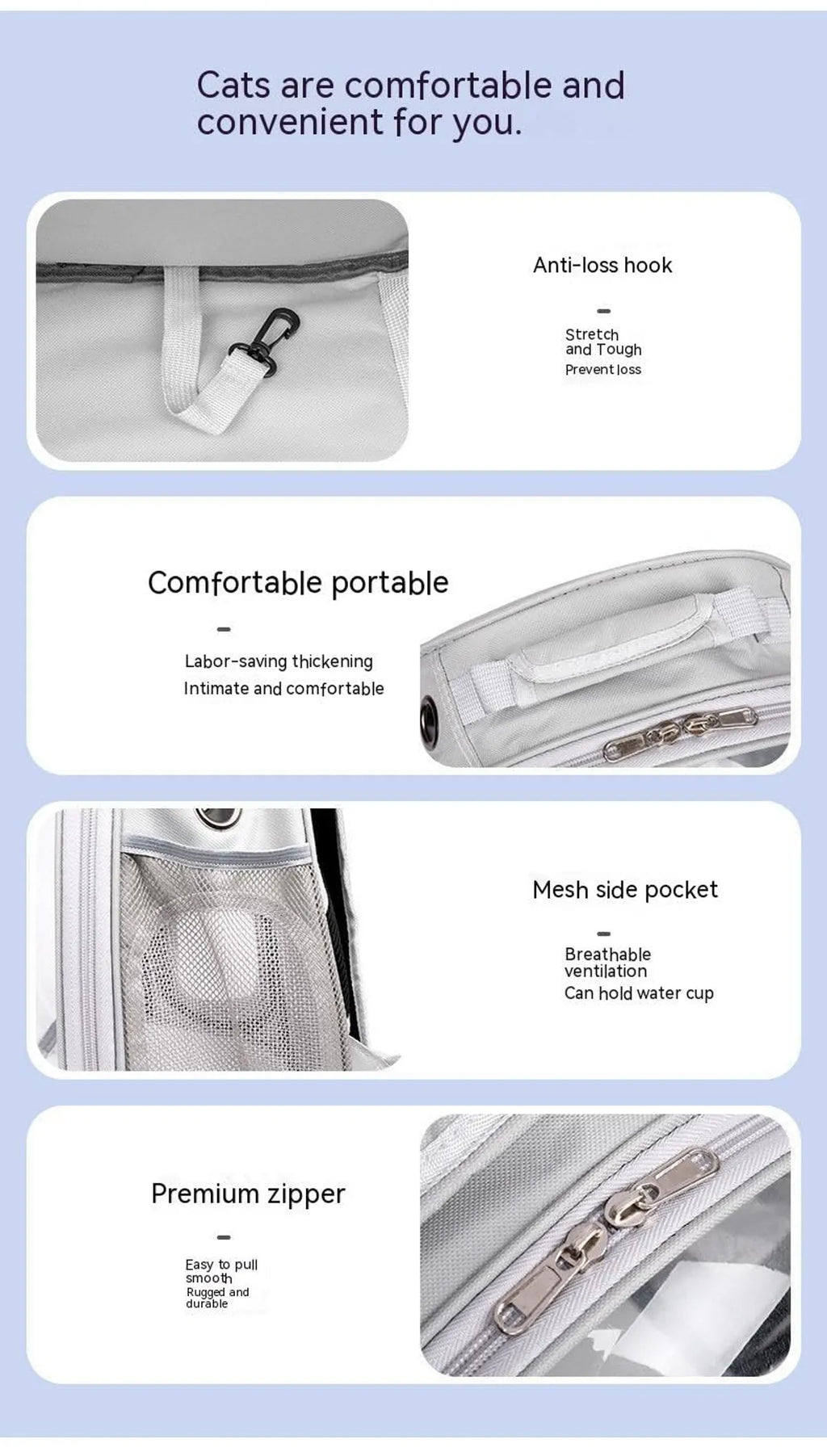  Grey Pet Space Capsule Backpack – Transparent, Breathable Pet Carrier Petspalz