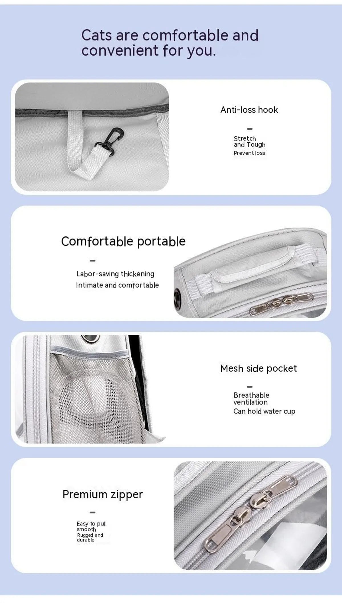  Grey Pet Space Capsule Backpack – Transparent, Breathable Pet Carrier Petspalz