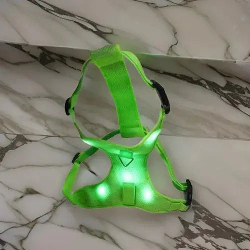  LED Dog Harness Reflective Dog harness safety light up dog harness Petspalz