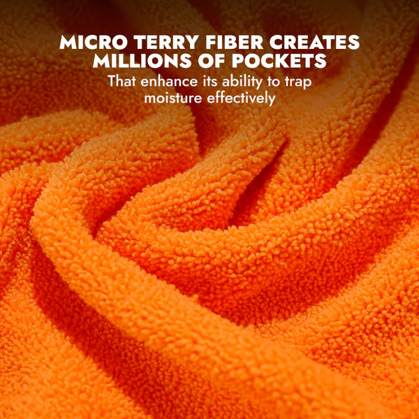 Lightweight Turbo Dry Bathrobe for Dogs in orange, designed for quick drying and comfort after baths. Ideal pet apparel for mess-free homes.