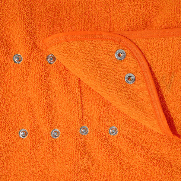 Lightweight Turbo Dry Bathrobe for Dogs in orange, designed for quick drying and comfort after baths. Ideal pet apparel for mess-free homes.