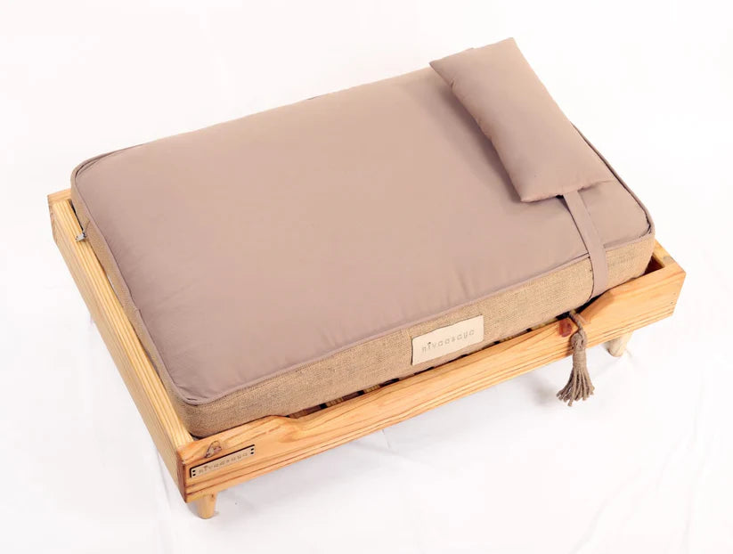  Handmade Wooden Dog Bed | Large & Medium Dog | With Cushion | Petspalz Petspalz
