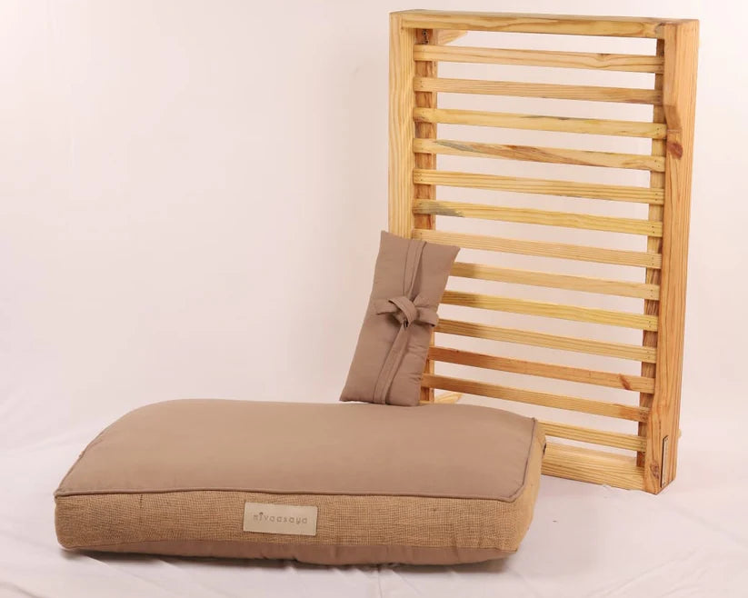  Handmade Wooden Dog Bed | Large & Medium Dog | With Cushion | Petspalz Petspalz