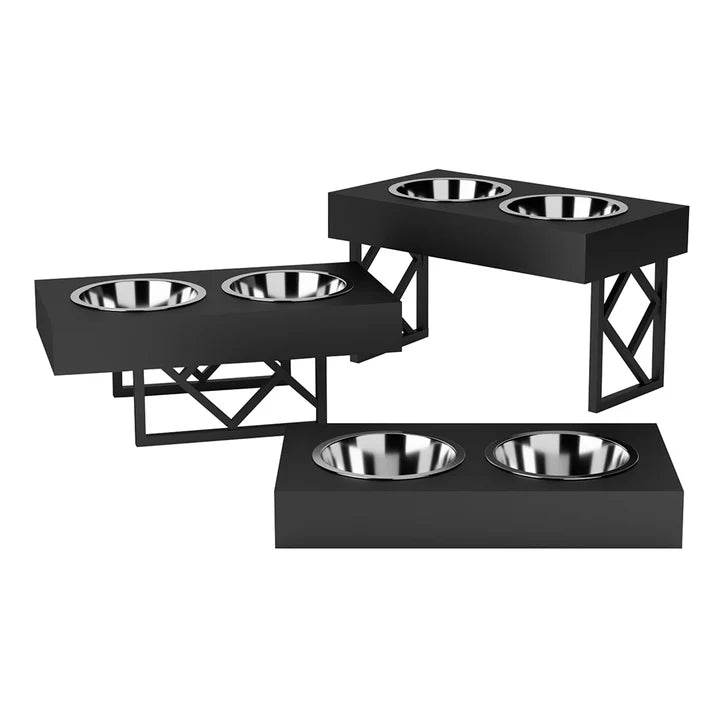  Metal Elevated dog bowls Adjustable Diner for Dogs (3 Sizes) Petspalz