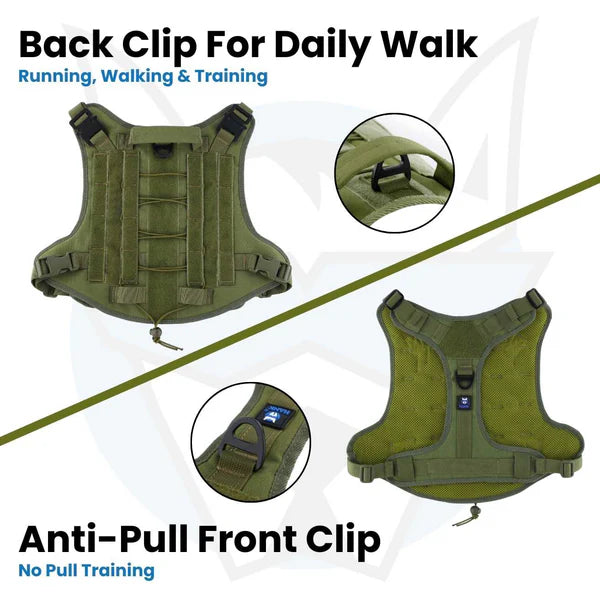  Military Dog Harness – With Strong Front Metal Buckle Petspalz