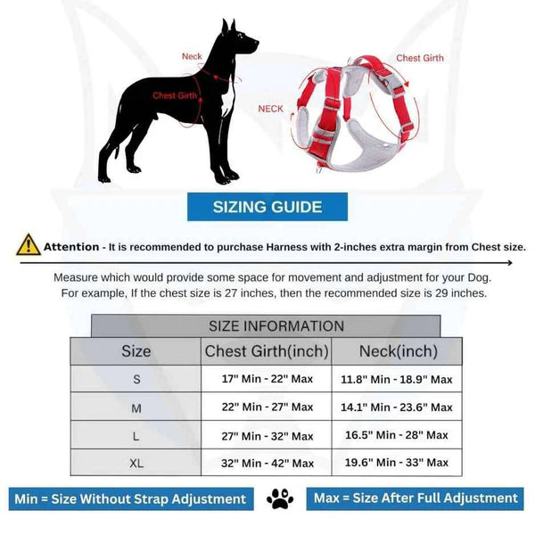  No Pull 3M Reflective Dog Harness | Red | Adjustable & Safe Petspalz