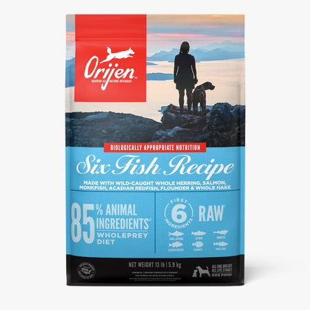  ORIJEN Six Fish Dog Food – Grain-Free High Protein Dog Food Petspalz