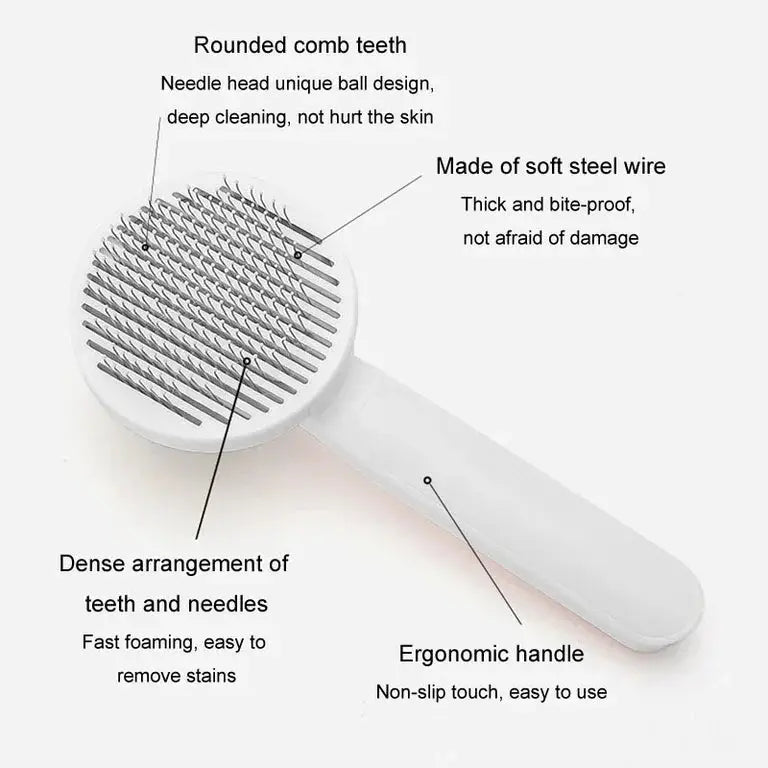  Pet Hair Removal Brush - Effortless Fur & Hair Remover for Dogs, Cats Petspalz